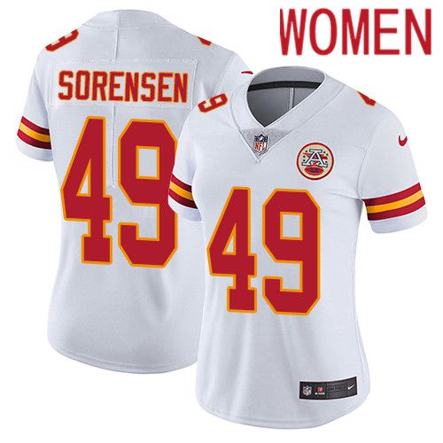 Women Kansas City Chiefs #49 Daniel Sorensen Nike White Vapor Limited NFL Jersey